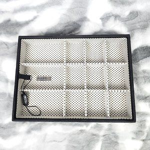 Nicole Miller Cream & Black Polka Dot Home Jewelry Holder Organizer Tray - NWOT